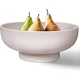 MAONAME Concrete Fruit Bowl for Kitchen Countertop, Large Decorative Bowl, Cream Pedestal Bowls for Home Decor, Handcrafted Key Bowls for Entry Table, 10.5"
