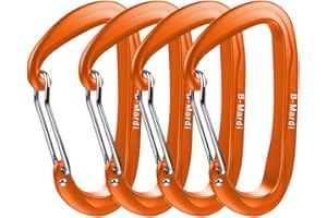 B-Mardi Carabiner Clips Heavy Duty 12kN (2697 lbs)-Lightweight Locking Carabiners for Securing Pets, Camping, Hiking, Hammock, Dog Leash Harness, Keychains& Utility