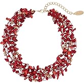 Bocar Necklaces for Women, Multi Layer 5 Strand Statement Collar Beaded Necklace for Women Gift (NK-10694)