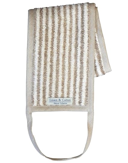 Linen & Cotton Luxus Natural Back Strap Scrubber Rückenscrubber Badeschwamm/Duschschwamm Rücken Rückengurt für Sanftes Rücken
