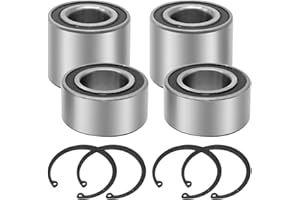 Hoypeyfiy 2 Sets Front & Rear Wheel Bearing+Circlips 92045-0094 92045-0102 Replacement for Kawasaki Brute Force 650 700 KVF65