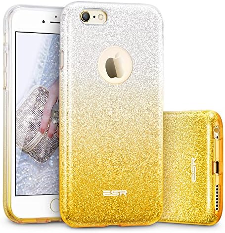 iPhone 6 Case, iPhone 6S Case, ESR Luxury Glitter Sparkle Bling Designer Case [Slim Fit, Hard Back Cover] Shining Fashion Style for Apple iPhone 6/6s 4.7" (Ombre Gold)