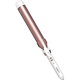 Conair Double Ceramic 1 ½-Inch Long Barrel Curling Iron, 1 ½-Inch Barrel Creates Soft Waves, Hair Waver for Use on Medium & Long Hair, White/Rose Gold
