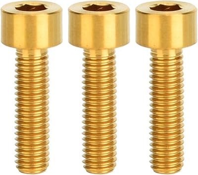 Amazon Com M5x18mm Light Mountain Road Bicycle Stem Hex Taper Round Screw Corrosion Resistance Tit Anium Alloy 3pcs Not Easy To Break Gold Automotive