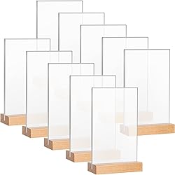 Maitys 10 Pack Acrylic Sign Holder 4 x 6.5 Inch