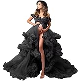 Molisa Tulle Maternity Dress for Photoshoot Puffy Ruffles Bridal Lingerie Bathgown Sheer Baby Shower Pregnancy Gowns