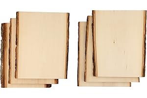 Walnut Hollow Value Pack Medium Basswood Country Planks with Live Edge Bark for Woodburning, Home Décor and Rustic Weddings, 6-pack
