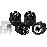 INJORA M2.5 Wheel Lock Nuts with Aluminum Cap for 1/18 RC Crawlers Upgrade(Black)