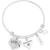 HUTIMY Godmom Gifts Bracelet from Godchild Godmom Bangle Bracelets Godmother Jewelry Gift Godmother Charm Bracelet