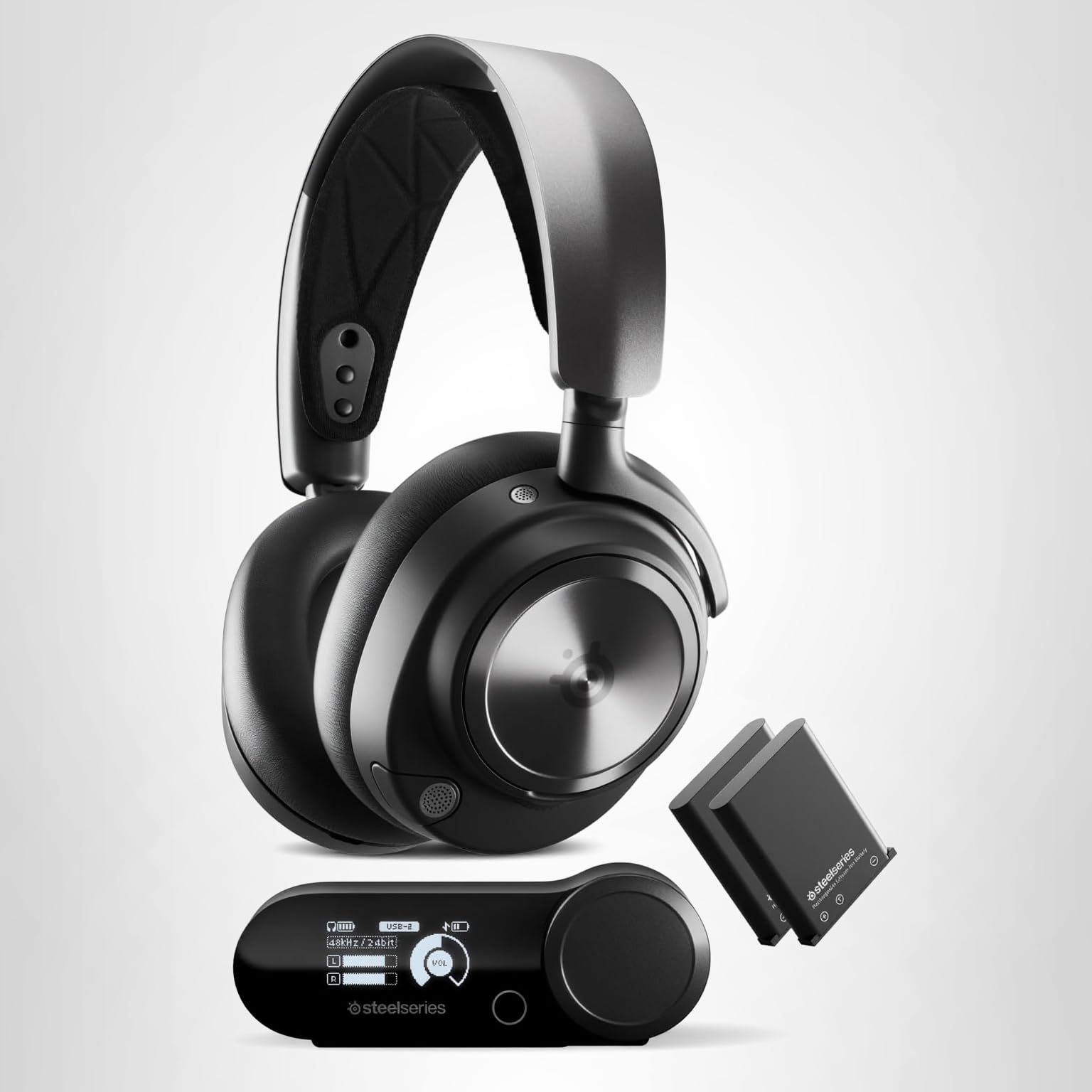SteelSeries Arctis Nova Pro Wireless Multi-System Gaming Headset - Premium Hi-Fi Drivers - Active Noise Cancellation - Infinity Power System - ClearCast Gen 2 Mic - PS5, PS4, PC, Switch, Mobile