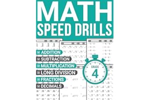 Math Speed Drills 4th Grade: Math Activity Book for Kids Ages 9-11 | Addition, Subtraction, Multiplication, Long Division, Fr