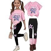 K Pop Outfits Set for Girls Short Sleeve T-Shirt and Long Pants Hunters Rumi Mira Zoey Graphic De-Mon Kids