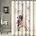 Uphome Paris Fabric Shower Curtain, Heavy Duty Cream Eiffel Tower Bathroom Shower Curtain with Bluish Flowers for Bathtubs Showers, Vintage Paris Bathroom Decor, (60
