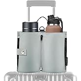 PUMHUBO Luggage Cup Holder for Suitcases, Portable Foldable Travel Cup Holder with Handle and Hook, Luggage Drink Holder for Two Coffee Cups,Gift for Flight Attendants