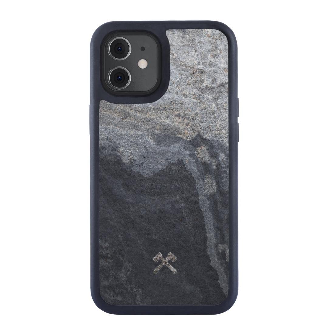 Woodcessories - Real Wood Case compatible with iPhone 12 Mini, EcoBump Stone Camo Grey โ image 1