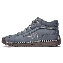 Dacomfy Men's Shoes Leather Work Boots Casual
