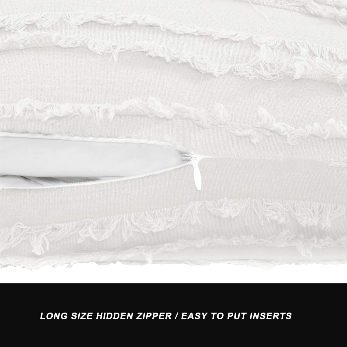 GIGIZAZA Decor Throw Couch Pillow Covers,18x18 Cotton White Sofa Pillows,Square Sofa Cushion Covers Linen (White, 18x18inch-2pcs): Home & Kitchen