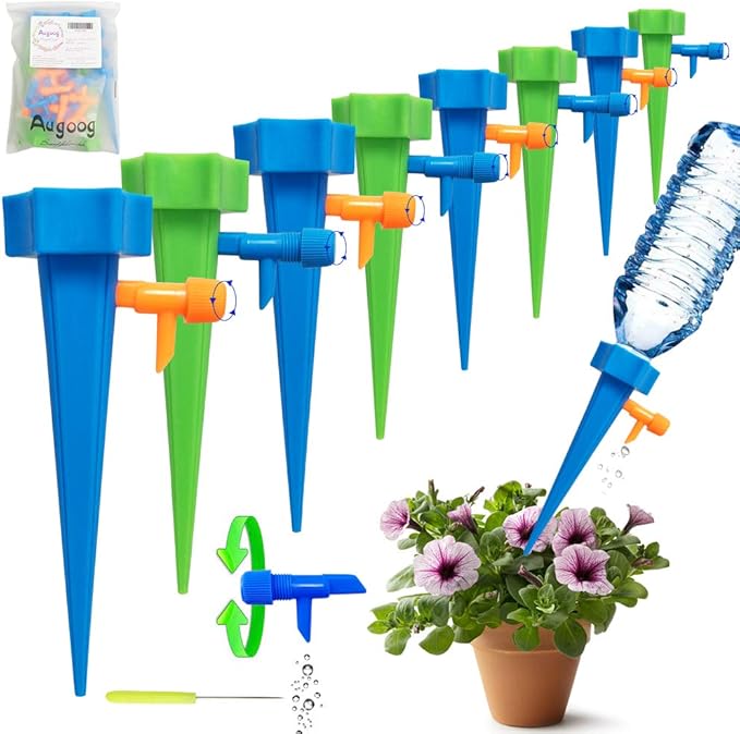 18 Pcs Plant Waterer, Self Watering Spike Slow Release Vacation Plants