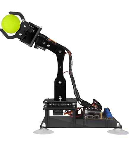 Waveshare Kit Bras Robot 4-DOF En Métal Pour Micro:bit – Carte Servo 16 Canaux, Régulateur 5V 3A, Structure Aluminium