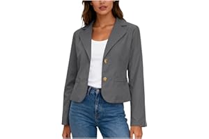 Women Casual Stretchy Cropped Blazer,Lightweight Slim Fit Jackets Long Sleeve Short Blazer Business Office Suit with Pockets