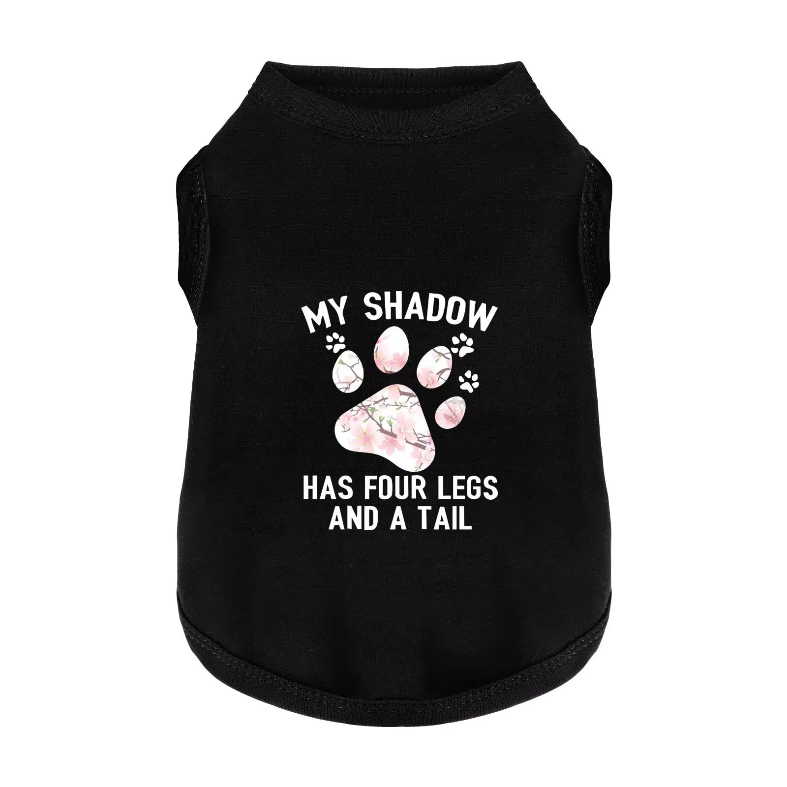 Photo 1 of ***VERY USED AND WORN*** Discover Cozy Cotton Canine Wear: Soft, Lightweight, and Breathable Dog Shirt Vest with Eye-Catching Graphics (My Shadow HAS Four LESGS and A Tail), Keeping Your Furry Friend Warm! Black 2XL