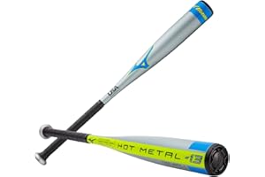 Mizuno HOT Metal T-Ball -13 USA Baseball Bat | 2 1/4 inch Barrel | 1 Piece Aluminum | Lightweight Design | Speed Helix Grip
