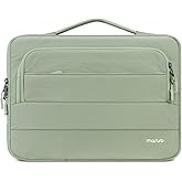 MOSISO 360 Protective 13-14 inch Laptop Case, 13.3 inch Puffy Laptop Sleeve Compatible with MacBook Air 13 13.3 13.6/Pro 13/14,HP Dell ASUS Lenovo,Side Open Bag with 2 Zipper Pockets&Handle,Sage Green