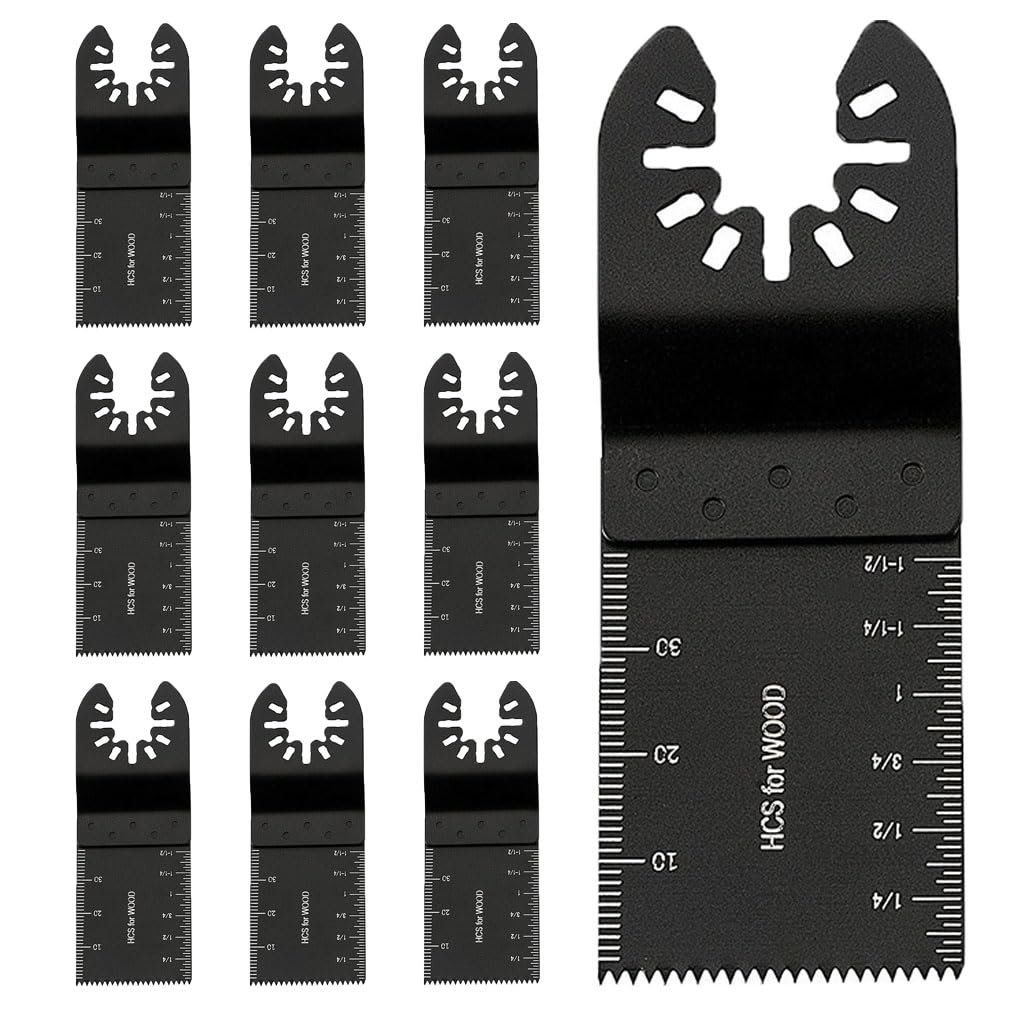 10Pcs Wood Cutting Oscillating Tool Blades Professional Universal Fit for Fein Multimaster, Milwaukee, Makita, Ryobi, Rockwell, Bosch, Black & Decker & More