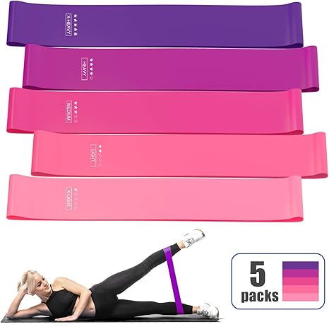Bandas Elasticas Fitness, Yoelike Set de 5 bandas de bucle de ...