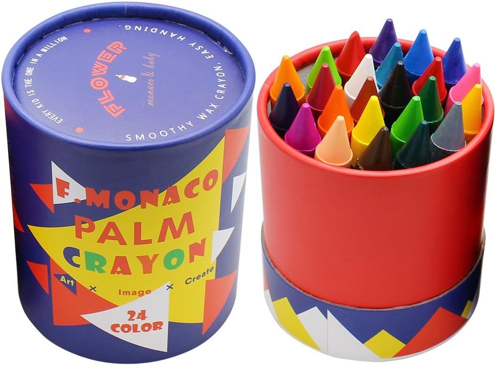 Toddler Crayons, 24 Colors Non Toxic Crayons for Kids Ages 2-4, Easy to Hold Jumbo Crayons for Kids, Safe for Babies and Children Flower Monaco: Toys & Games