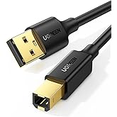 UGREEN USB Printer Cable - USB A to B Cable, High-Speed Printer Cord Compatible with Hp, Canon, Brother, Samsung, Dell, Epson, Lexmark, Xerox, Piano, Dac, and More 15 FT