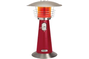 Cuisinart Portable Tabletop Patio Heater, 11,000 BTU Outdoor Propane Heater with Safety Tilt Switch and Adjustable Heat, Burner Screen Guard, 30 sq. Foot Heat Range, Red
