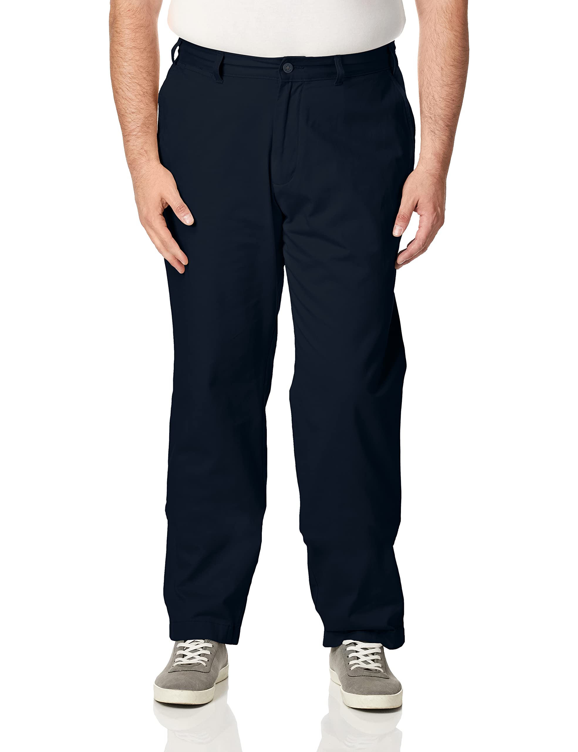 Nautica Men’s Big and Tall Twill Flat-Front Pant, True Navy D83050, 48W x 30L