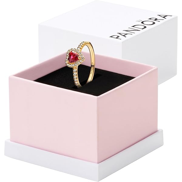 Amazon.com: Pandora Sparkling Elevated Heart Ring - Rose Gold Ring