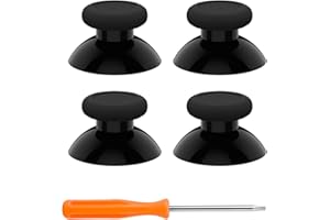 eXtremeRate Replacement Controller Joystick for Xbox One - 4 PCS Black Thumbsticks Analog Thumb Sticks Parts for Xbox Series X/S, Xbox One S/X, Elite Controller with Repair Kit Screwdriver