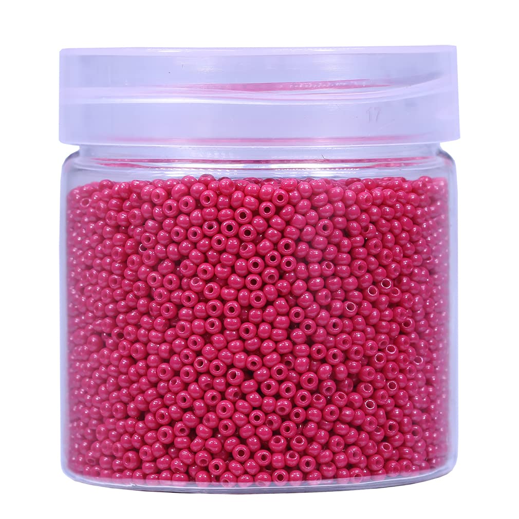 Bala&Fillic Size 2mm Round Seed Beads 10000pcs/110 Grams in Box 12/0 Rose Small Craft Seed Beads for Making Jewelry Earring Bracelets Necklace (Rose)