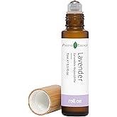 Lavender Essential Oil Roll-On, Pure Lavender Oil Pre-Diluted with Jojoba, Stainless Steel Rollerball, Travel-Size Aroma Oil,