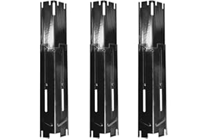 JIN BETTER GRILL PARTS Replacement Heavy Duty Adjustable Porcelain Steel Heat Plate Shield, Heat Tent, Flavorizer Bar, Burner Cover, Flame Tamer for Gas Grill, 14-21.5 inches L, 3 Pack