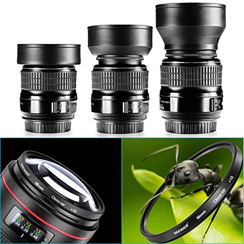 Neewer 58MM Complete Lens Filter and Accessory Kit 58MM Filters(UV/CPL