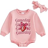 BemeyourBBs Newborn Baby Girl Football Clothes Bubble Romper Sweatshirt Romper Fall Cute One Piece Outfit
