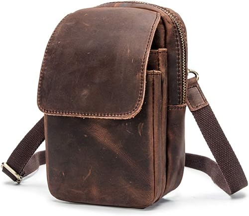 Amazon Camoar 本革 ベルトポーチ メンズ ヒップバッグ ビンテージ ウエストバッグ ワンショルダー 小物入れ 牛革 鞄 友達 彼氏 プレゼント ブラウン Camoar ポーチ