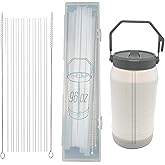 8PCS Reusable Straws for Stanley 96oz IceFlow Tumbler | Stanley Cup Accessories with 2 Extra Long Straw Cleaner Brushes | PE Plastic Replacement Straws (96oz)