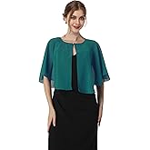 Baoqiya Capelets for women Chiffon Cape Soft Shawls and Wraps Wedding Capes 1920s flapper Cover Up