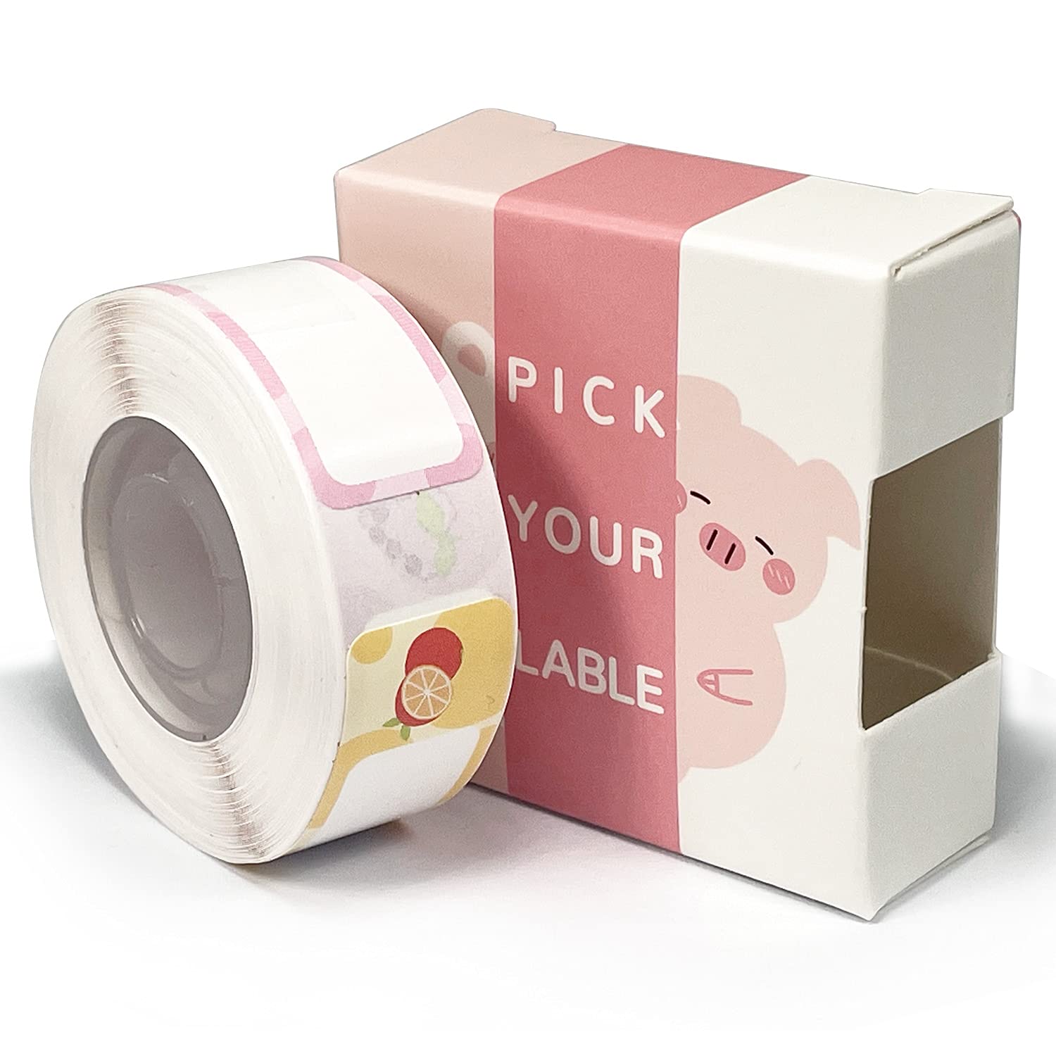 GOGUM D30S Label Maker Paper, 14x40mm/160Pcs Vegetables Pattern, Laminated, Waterproof, Tear Proof