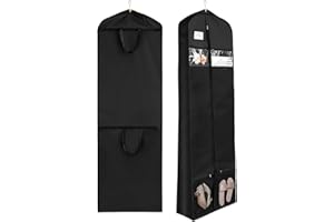 CINPIUK 70' Wedding Dress Garment Bag Bridal Dress Bags for Gown Long with 5 Accessories Pockets Foldable Portable Travel Covers Garment Bag for Women