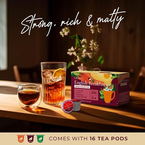GYA TEA CO ENGLISH BREAKFAST BLACK TEA POD (16 CT) – HIGH CAFFEINE TEA RICH IN BOLD & MALTY FLAVOR PROFILE – KICKSTART THE DAY FOR REFRESH & ENERGY