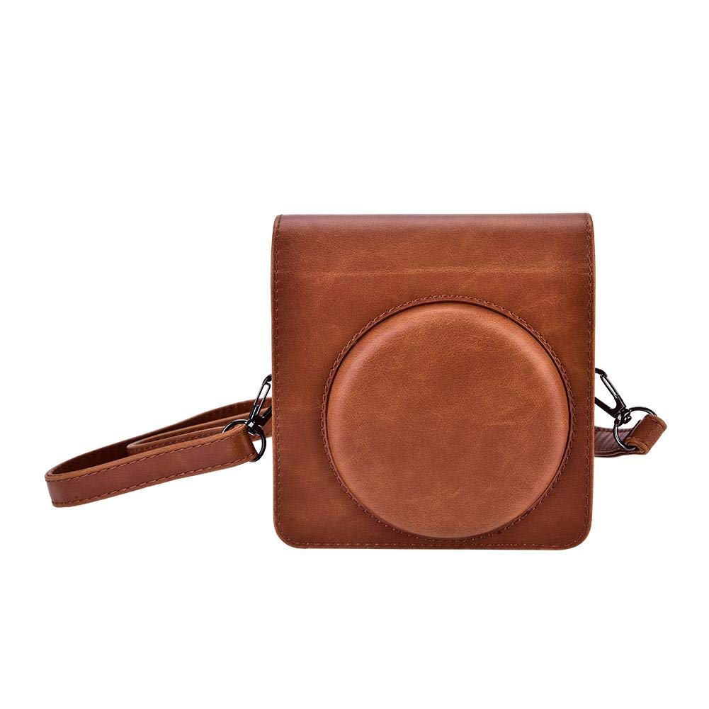 EBTOOLS Camera Bag, Soft PU Leather Protective Case with Shoulder Strap for SQ6, Brown
