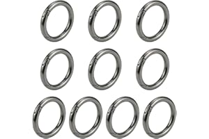 10Pack 1 Inch Metal Spring O Rings Clip Keychain, Round Carabiner Clips Keyrings Snap Hook Buckle, Purse Shoulder Bag Chain R