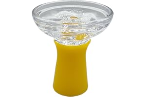 AGSDGAWD Hookah Bowl Phunnel Glass Shisha Bowl Compatible with Heat Management Systems and Foils Enhance Your Shisha Experience with Practical Design and Superior Flavor Retention (Color : Yellow)