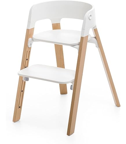 Amazon.com : Stokke Steps High Chair - Natural Legs & White Seat